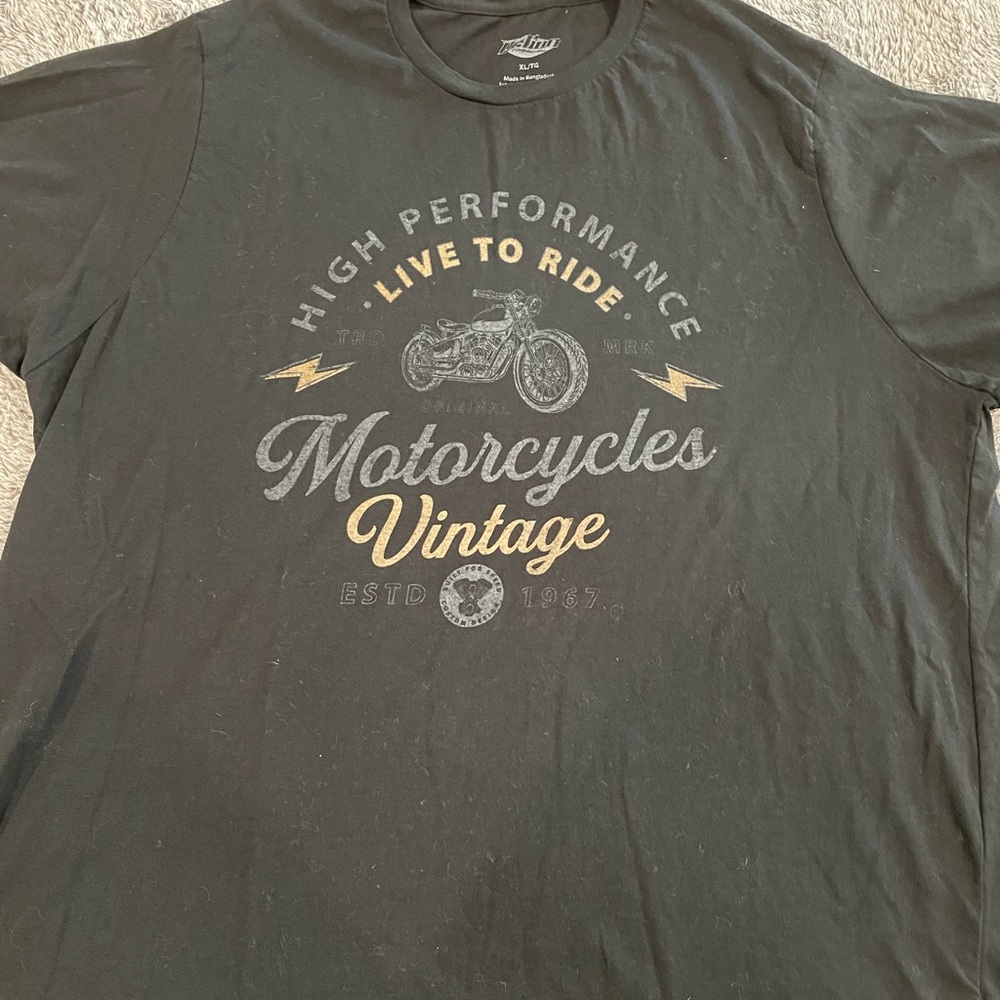 Motorcycle Vintage Black T-Shirt